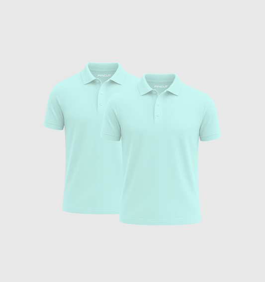 Pack de 2 Polo - Bleu turquoise