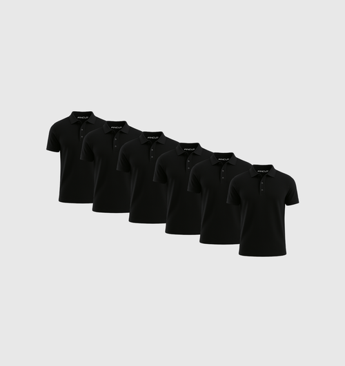 Pack de 6 Polos - Noir