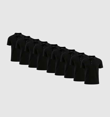 Pack de 9 Polos - Noir