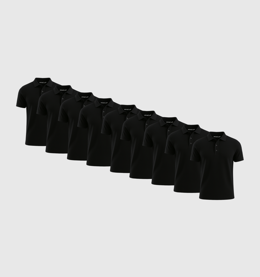 Pack de 9 Polos - Noir
