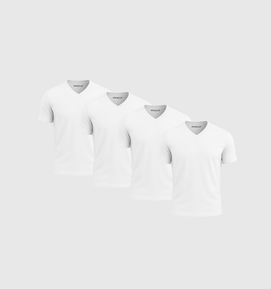 Pack de 4 Col V - Blanc