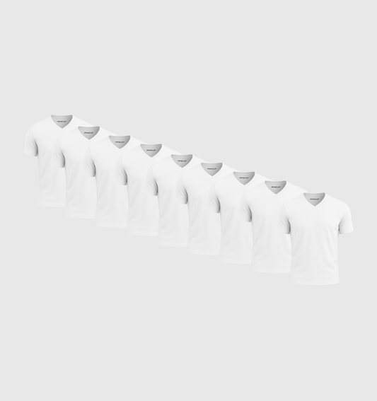 Pack de 9 Col V - Blanc