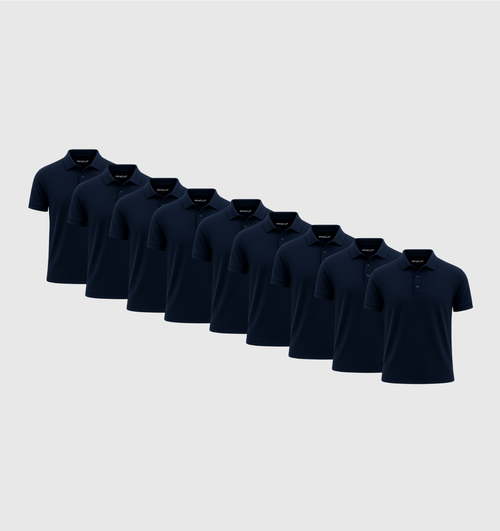 Pack de 9 Polos - Bleu marine