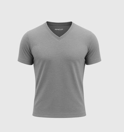 Le Tee-shirt Col V - Gris