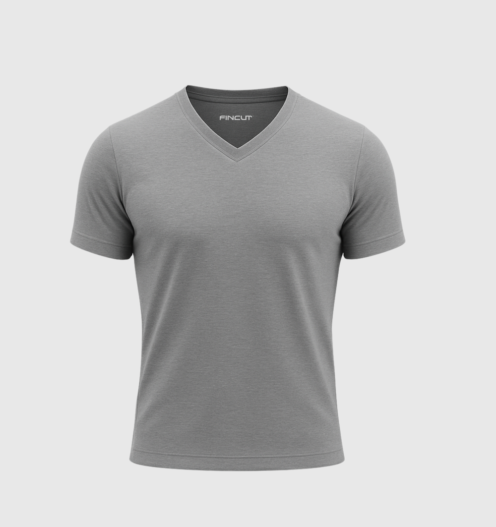 Le Tee-shirt Col V - Gris