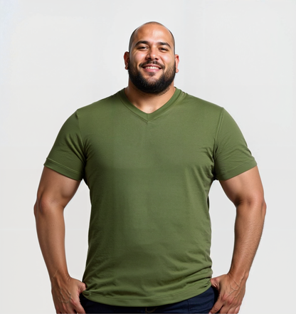 Le Tee-shirt Col V - Kaki