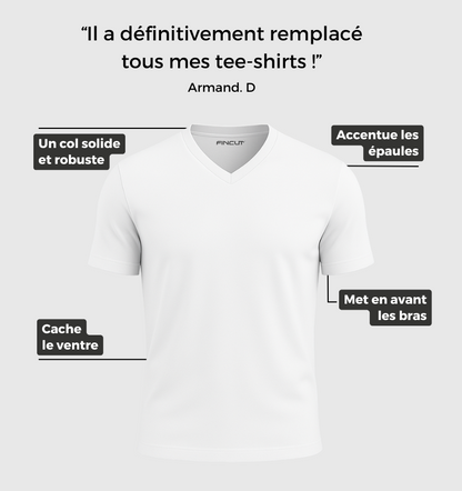 Le Tee-shirt Col V - Blanc