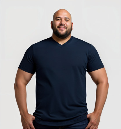 Le Tee-shirt Col V - Bleu marine